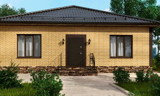 Проекты одноэтажных домов из кирпича | Строй-Клб - Кулебаки от 3694 рублей